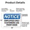 Signmission Employees Only Customers Use Front Door OSHA Notice Sign, Plastic, 18in W x 12in L, 2PK OS-2PACK-NS-P-1218-L-11992 - alternate 2